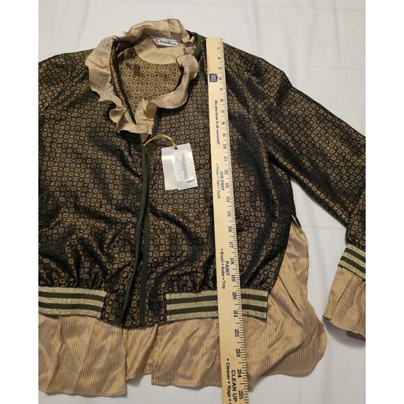Le Sarte Pettegold Shimmery Gold Silk Blouse Made In Italy Boho NWT Size 44 - Picture 13 of 15